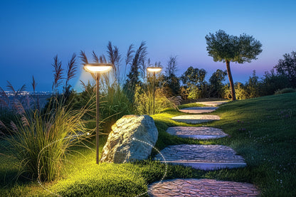 Solar Garden Pathway Lights - Adjustable-Height Path Markers with Auto Dusk-to-Dawn, 2 or 6 Lights