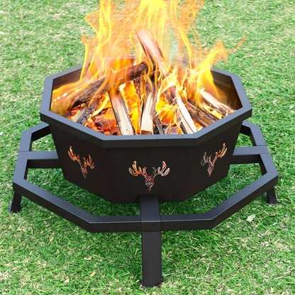 Heavy-Duty Octagonal Fire Pit – Backyard and Camping Ready Outdoor Heating with Durable Construction for Warm, Cozy Gatherings Anywhere