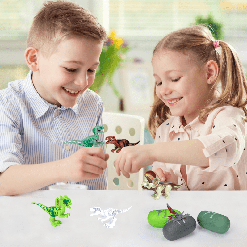 Dinosaur Deformation Egg Set – A6-Piece Transforming Dino Assembly Toys for Kids, Creative Jurassic Pretend Play