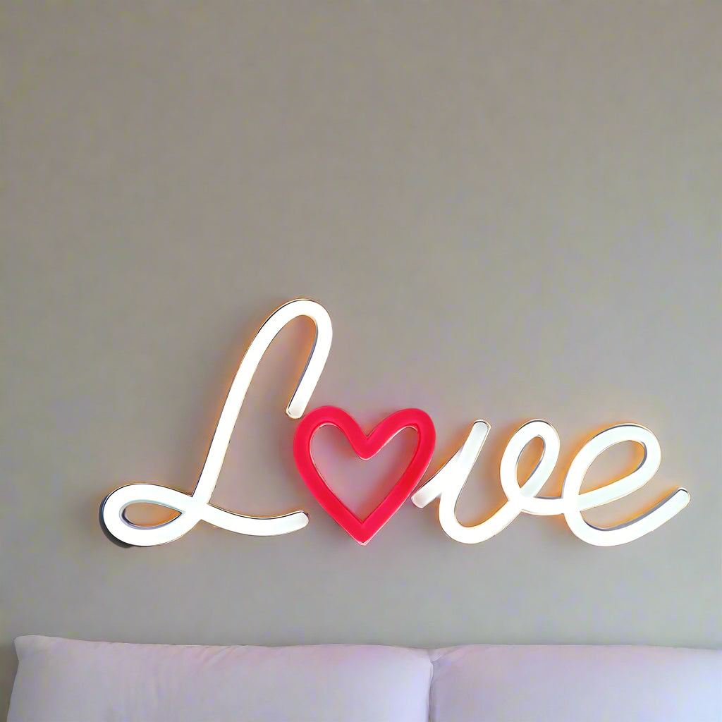 Love LED Neon Wall Sign – Romantic Glow for Weddings, Parties, Bedrooms, Bars, Galleries or Special Occasion Decor