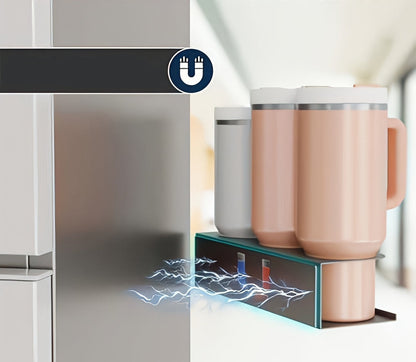 Magnetic Drink Rack Organizer – Strong Stainless Steel Mug and Bottle Holder for Kitchen, Bar, or Countertop Space-Saving Storage