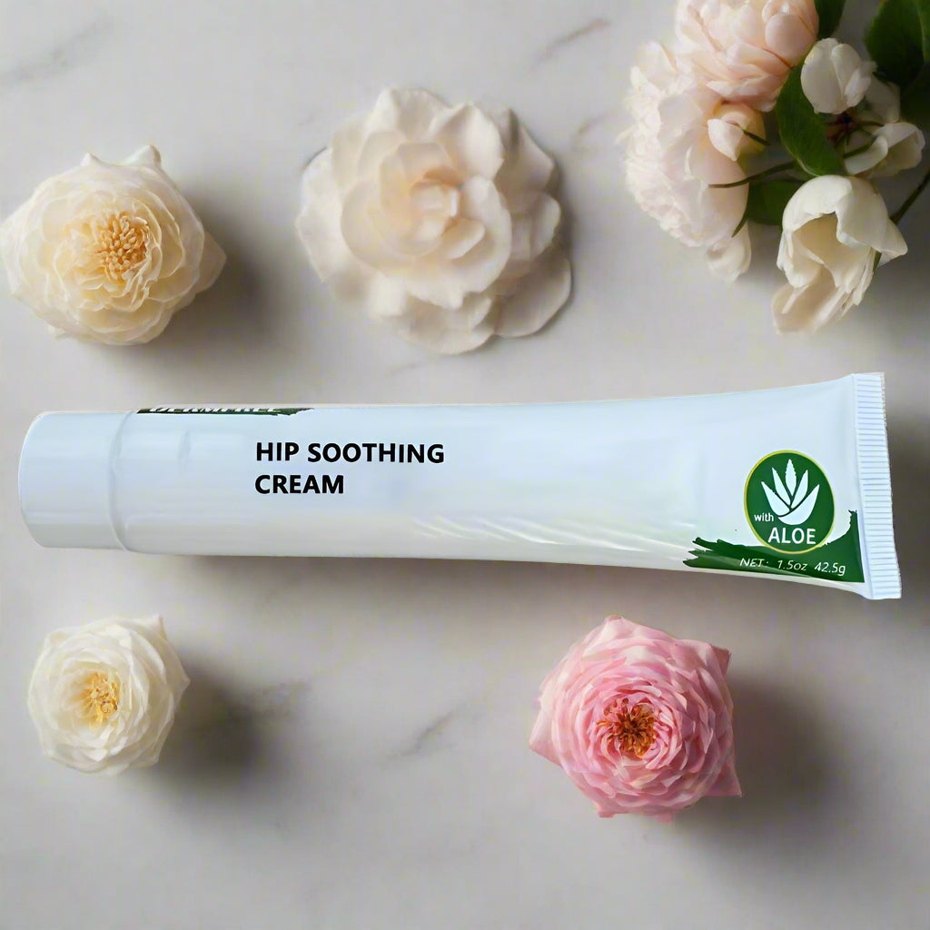 Aloe Vera & Peppermint Hip Soothing Cream – 1.5oz Relief Gel for Sedentary Discomfort, Travel-Friendly Plant-Based Formula for Comfort Anywhere