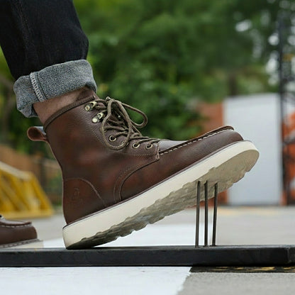 Men’s Classic High-Top Work Boots – Anti-Smash & Anti-Pierce Safety Shoes with Retro Outdoor Design