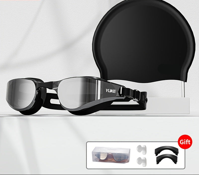 Anti-Fog HD Swimming Goggles – Wide Panoramic Waterproof Swim Glasses for Adults with Durable PC Lenses and Comfort Fit