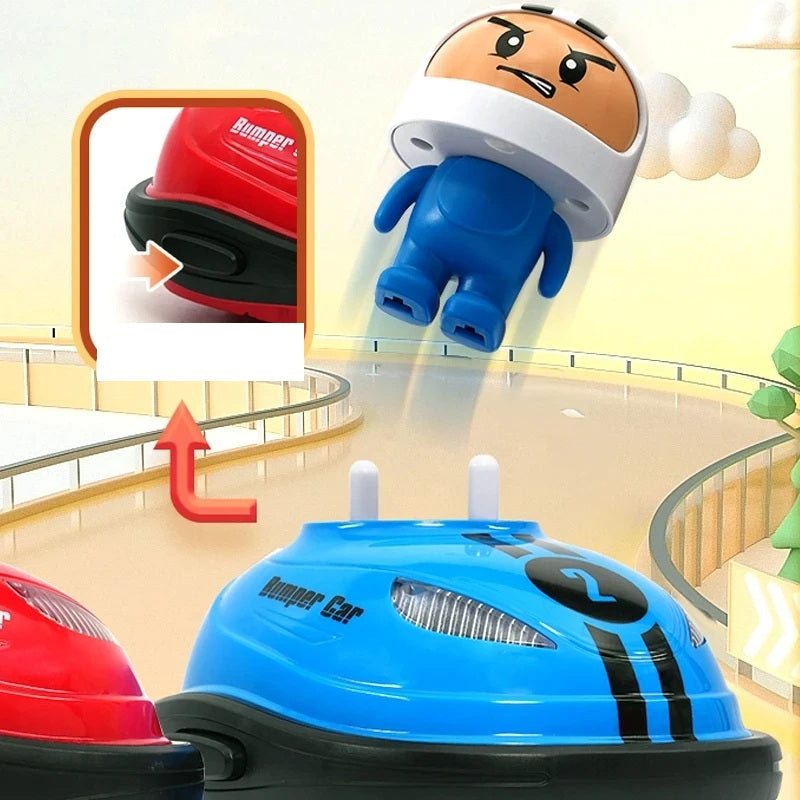 Kids Battle Duo Toy Car Set – Remote Control Bumper Cars with Pop-Up Dolls, Bounce Ejection & Flashing Lights