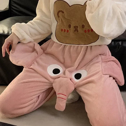 Cute Dumbo Elephant Pajama Pants – 3D Creative Disney Winter Lounge Pants for Girls & Fun Sleepwear Gifts