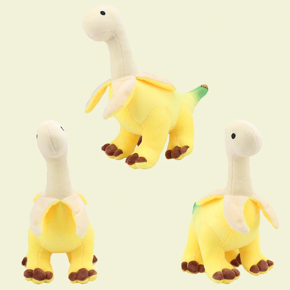 Banana Brontosaurus Plush Toy – Soft Dinosaur Stuffed Animal, Kawaii Peeled Plushie Gift for Kids & Collectors, Cuddly & Unique
