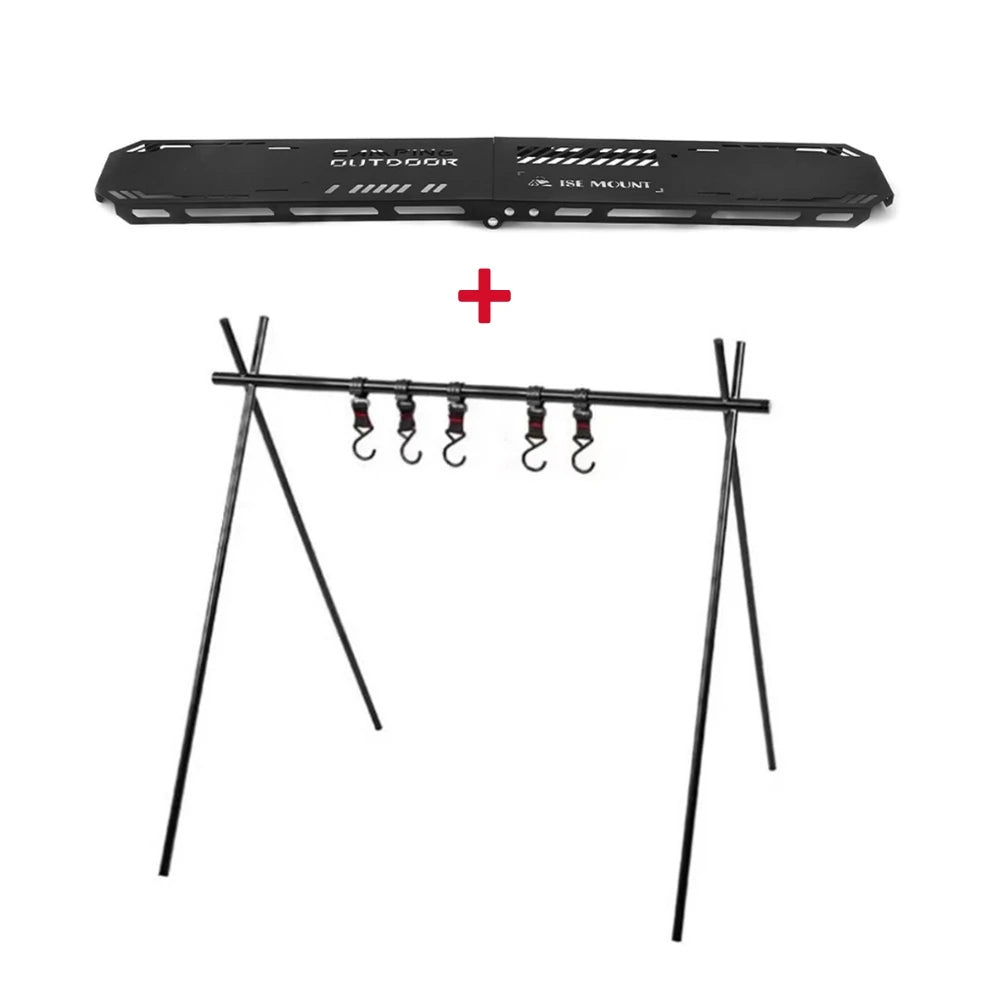 Foldable Camping Tripod Top Plate – High Strength BBQ Rack with Hanging Hole, Perfect for Outdoor Cooking, Hiking, and Picnics