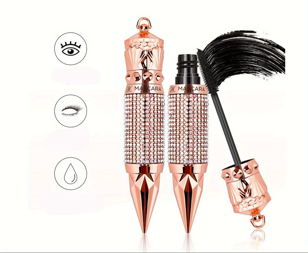 Scepter Mascara with Rhinestone Shell – Waterproof, Smudge-Proof Formula Creates Naturally Long, Thick, and Curled Eyelashes for Glamorous All-Day Wear