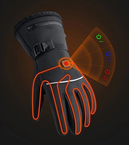 Heated Motorcycle Gloves – Waterproof Winter Riding Gear with Rechargeable Battery, Touchscreen Function, and Superior Thermal Protection