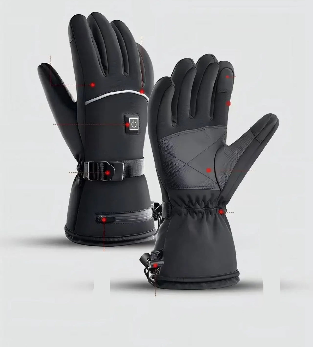 Heated Motorcycle Gloves – Waterproof Winter Riding Gear with Rechargeable Battery, Touchscreen Function, and Superior Thermal Protection