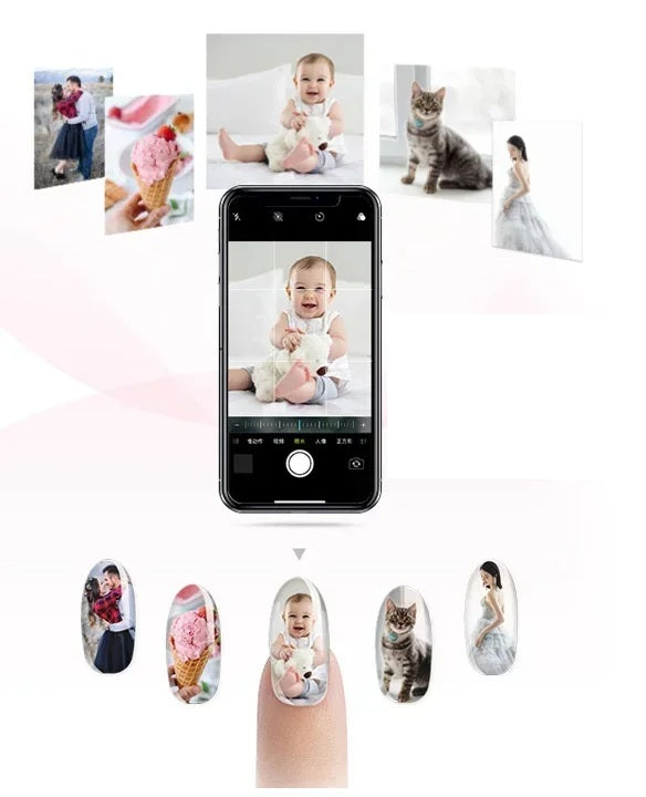 Smart Nail Printer – 3D Portable WiFi DIY Nail Art Machine, 2400DPI High-Resolution Design for Home or Professional Nail Salon Use