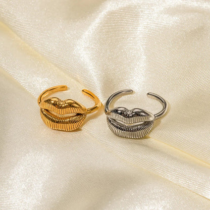 Mouse Pearl Gold Ring – Creative PVD Stainless Steel 18K Gold Plated Jewelry, Waterproof & Tarnish-Free for Stylish Women