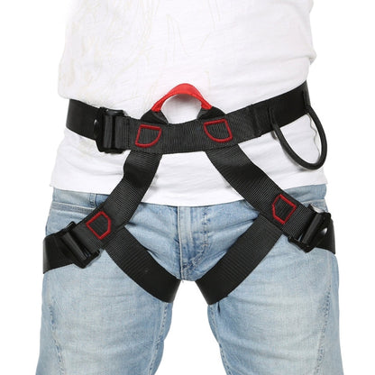 Professional Gear Climbing Rope Harness – Half-Body Safety Belt for Rock Climbing, Rappelling, and Secure Outdoor Adventure Sports