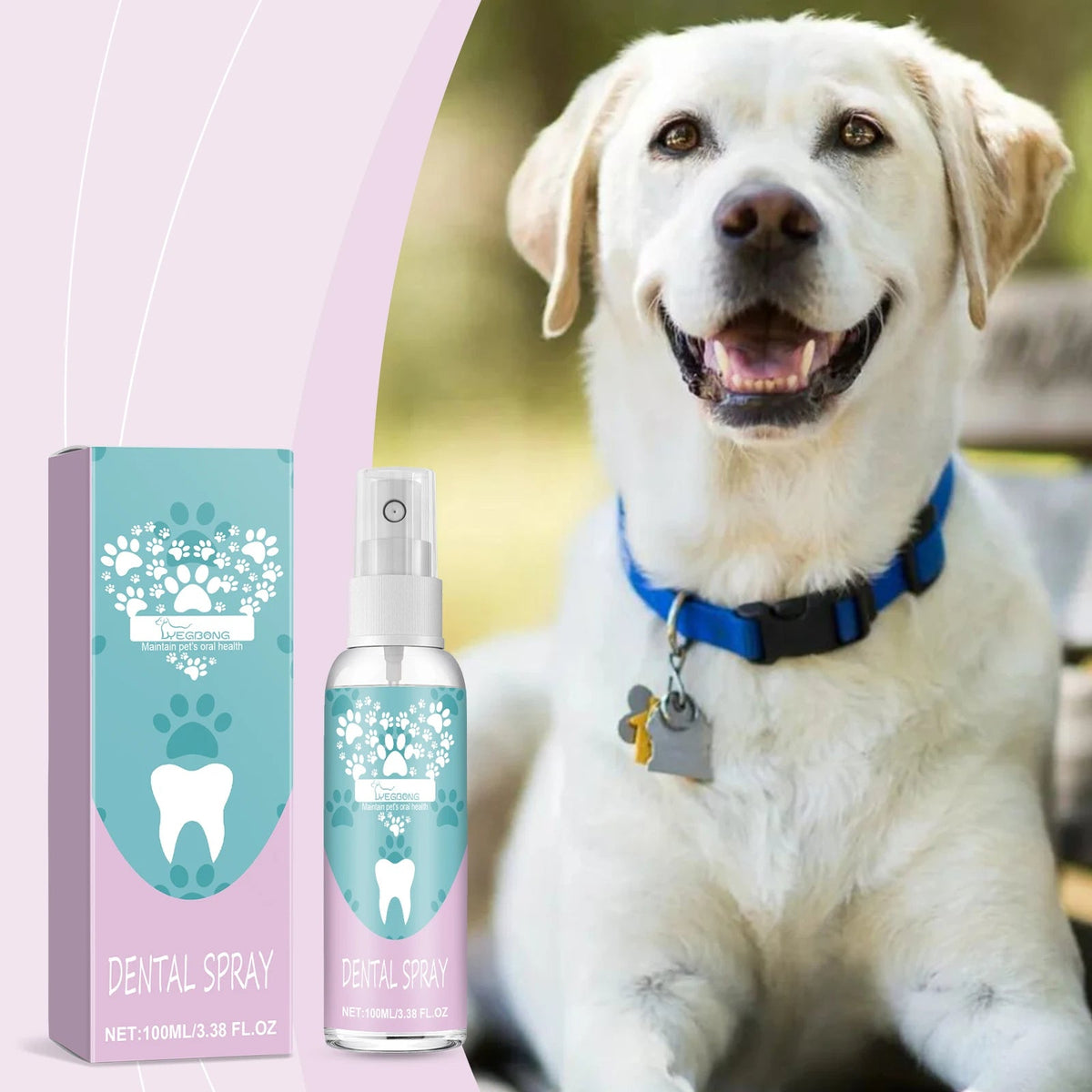 Pet Dental Spray – Fast-Acting Oral Care Solution for Dogs & Cats, Removes Plaque, Tartar, Stains, and Yellowing