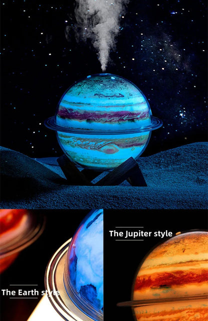 Galaxy Humidifier with Colorful Lights – USB Air Humidifier with Large Spray Output, Night Light Function, and Relaxing Atmosphere for Bedrooms, Homes, and Office Use