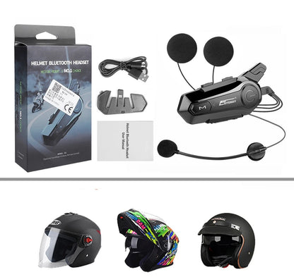 Bluetooth Motorcycle Helmet Intercom Headset – 1000M Wireless Interphone, Hands-Free Calls, Crystal Clear Audio for 2 Riders Touring & Adventure
