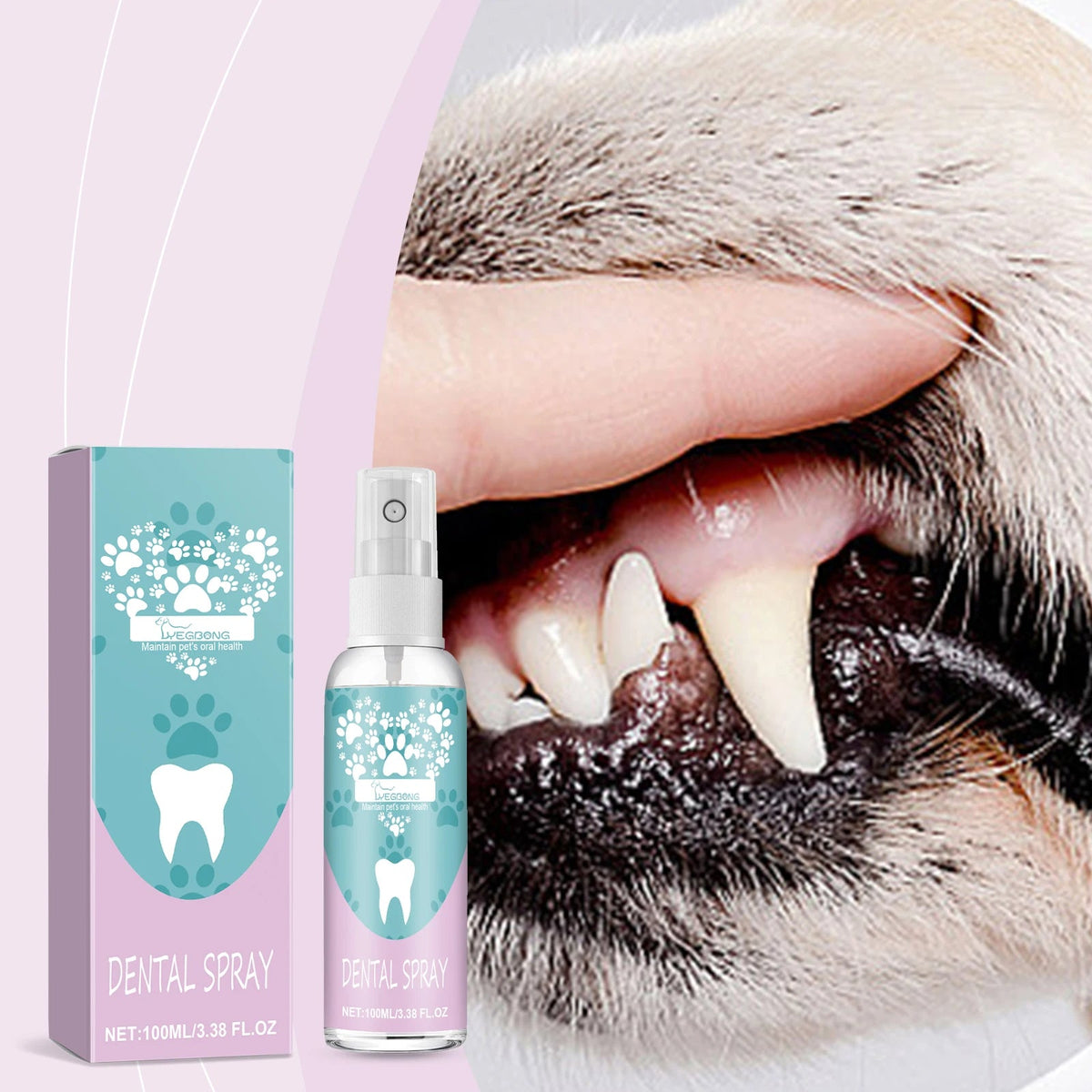 Pet Dental Spray – Fast-Acting Oral Care Solution for Dogs & Cats, Removes Plaque, Tartar, Stains, and Yellowing