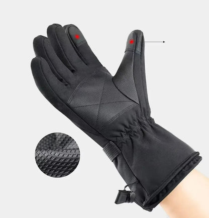 Heated Motorcycle Gloves – Waterproof Winter Riding Gear with Rechargeable Battery, Touchscreen Function, and Superior Thermal Protection