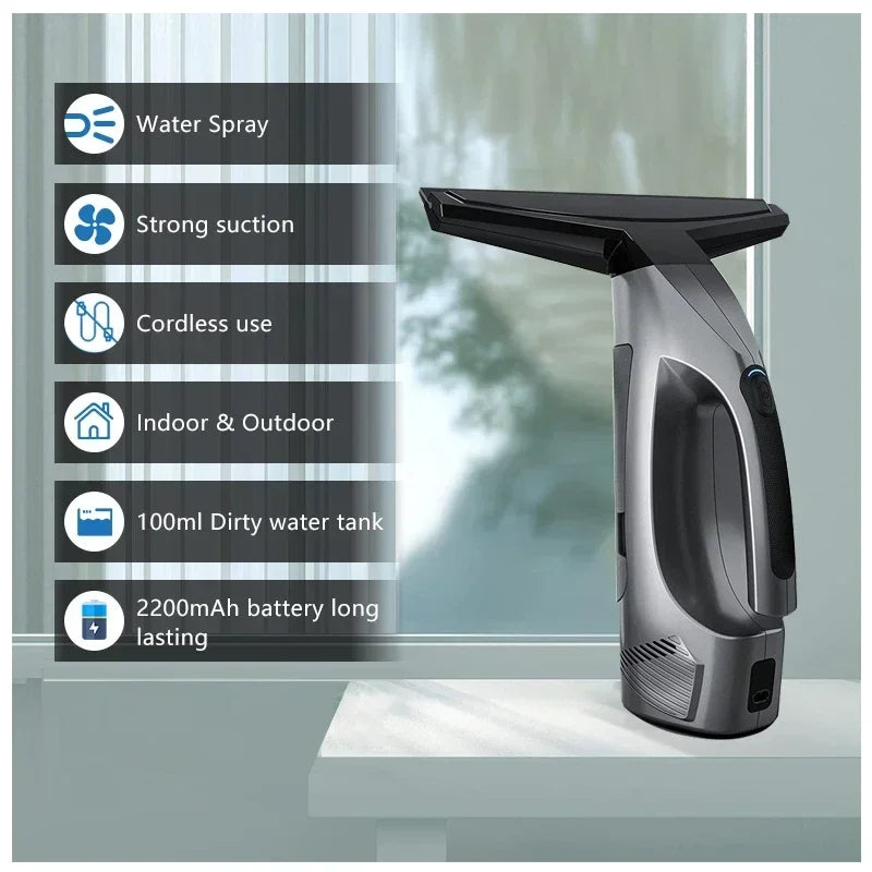 Cordless Electric Window Vacuum Cleaner – Handheld Glass Cleaning Tool for 2025 Home, Office & Car Use with Streak-Free Shine