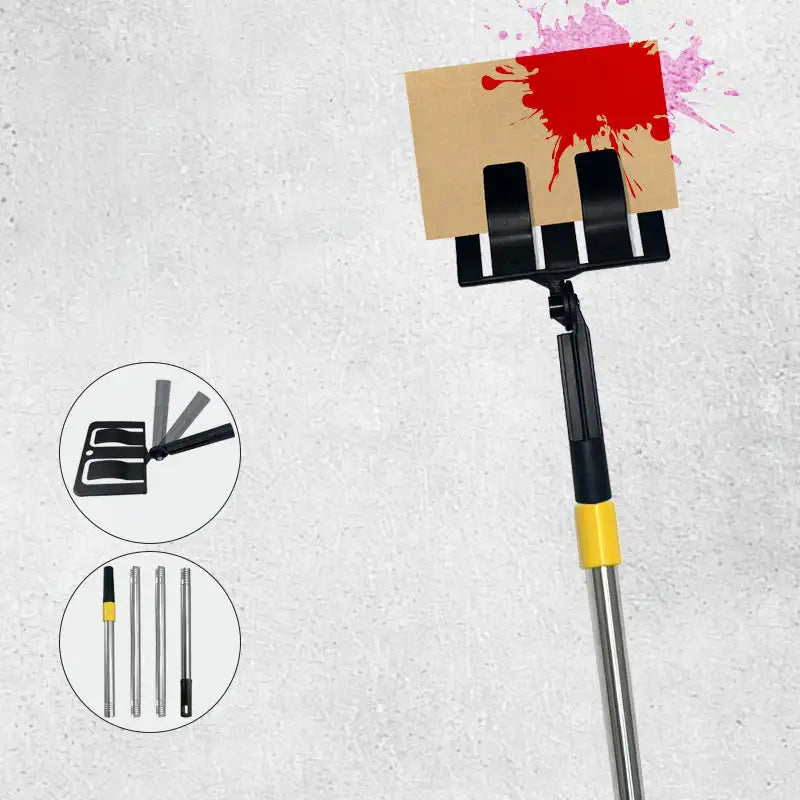 Paint Baffle Holder with Extension Pole – 360° Rotating Cleaning Tool for Paint Color Separation, Anti-Splash, Easy-to-Clean, and Durable Design