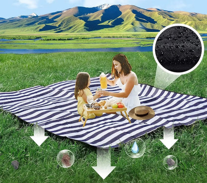 Waterproof Foldable Picnic Blanket – Extra Large 3-Layer Outdoor Blanket for Camping, Beaches, Parks, Grass, or Indoors, Comfortable and Portable Travel Essential