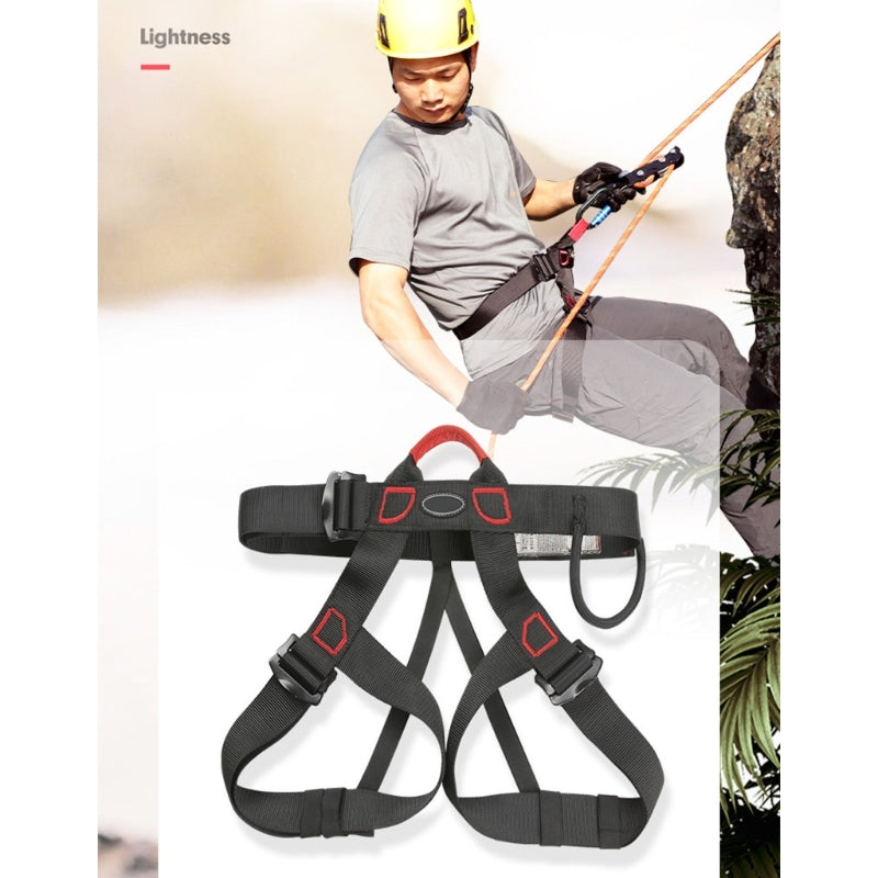 Professional Gear Climbing Rope Harness – Half-Body Safety Belt for Rock Climbing, Rappelling, and Secure Outdoor Adventure Sports