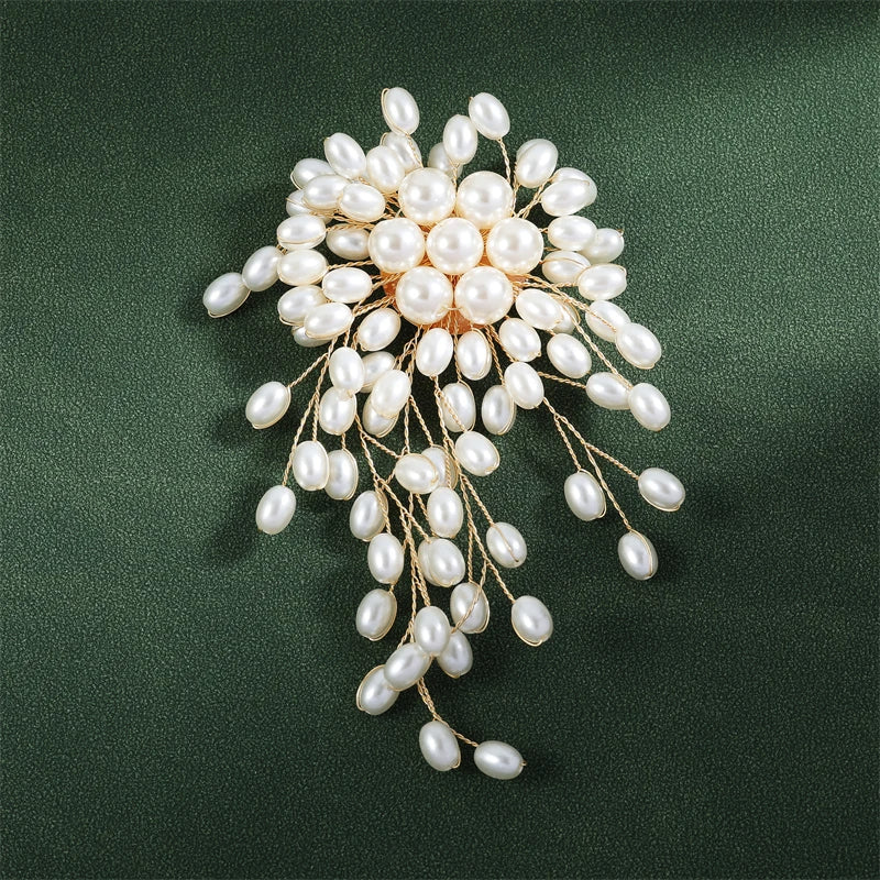 Elegant Imitation Pearl Flower Earrings – Luxury Handmade Bridal Jewelry for Weddings, Parties, and Timeless Sophisticated Style