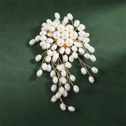 Elegant Imitation Pearl Flower Earrings – Luxury Handmade Bridal Jewelry for Weddings, Parties, and Timeless Sophisticated Style