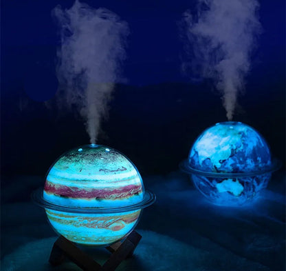 Galaxy Humidifier with Colorful Lights – USB Air Humidifier with Large Spray Output, Night Light Function, and Relaxing Atmosphere for Bedrooms, Homes, and Office Use