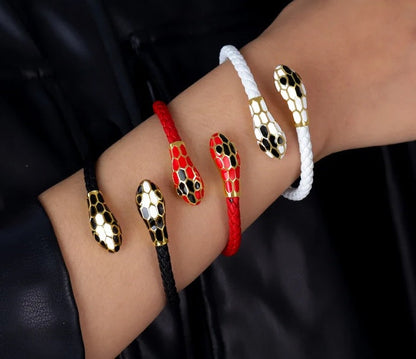 Double Snake Head Leather Bracelet – Classic Moonlight Braided Jewelry for Women’s Fashion with Genuine Leather & Gift Appeal