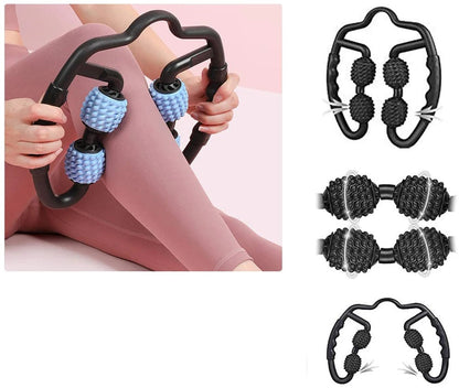 Foam Roller Massager – Manual Dual-Angle 4-Wheel Muscle Roller for Legs and Arms, Relieves Tension, Improves Recovery, and Enhances Blood Circulation Naturally