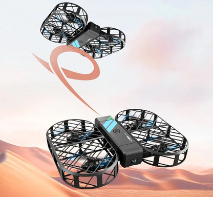Foldable Remote Control Drone for Kids – Beginner-Friendly Aircraft with Aerial Photography, Safe Flying Toy, and Black Technology Design
