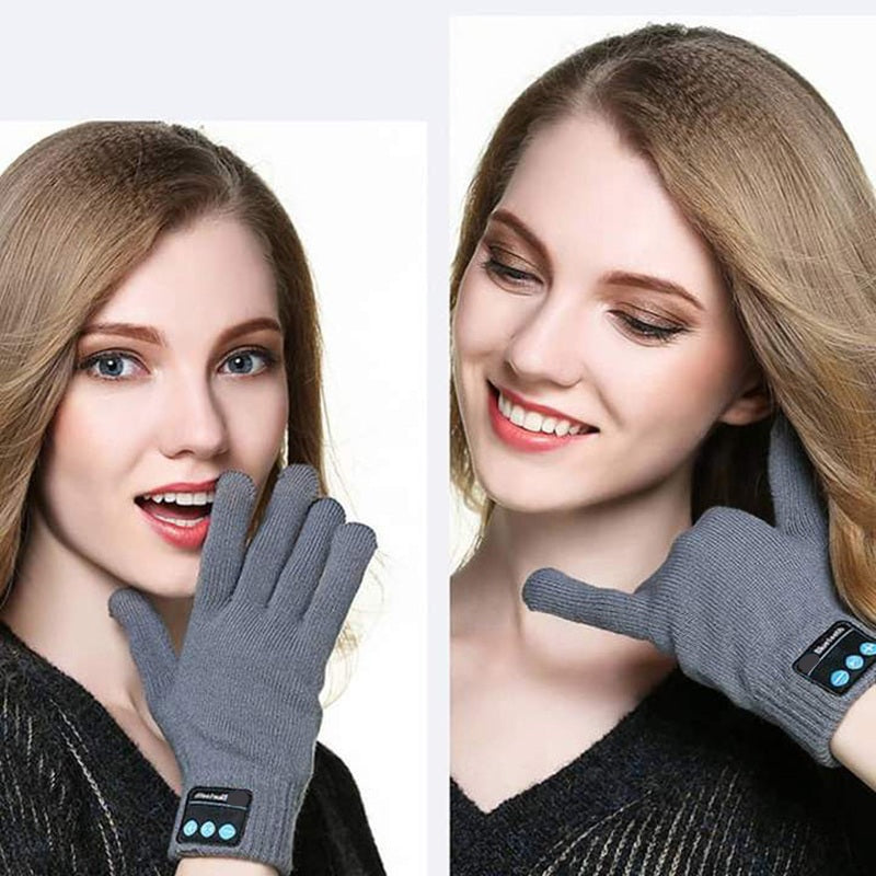 Smart Bluetooth Touchscreen Gloves – Wireless Bluetooth-Compatible Speaker Gloves with Warm Fabric, Outdoor Winter Smart Gloves for Calling, Music, and Touchscreen Use