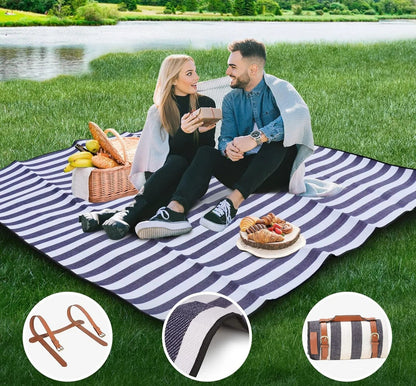 Waterproof Foldable Picnic Blanket – Extra Large 3-Layer Outdoor Blanket for Camping, Beaches, Parks, Grass, or Indoors, Comfortable and Portable Travel Essential