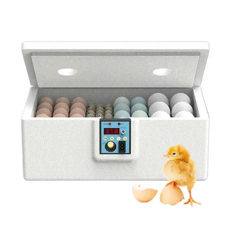 Automatic Egg Incubator - 10-25 Egg Turning Machine with Temperature Control for Duck, Poultry or Farming Lab Hatchery Use