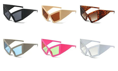 Oversized Cat Eye Sunglasses for Women – Retro Red Gradient UV400 Shades with Wide Legs for Stylish Outdoor Protection