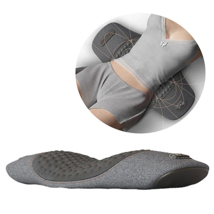 Lumbar Support Massage Pillow – Ergonomic Electric Waist Cushion with Heat and Vibration for Back Relief, Relaxation, and Daily Comfort
