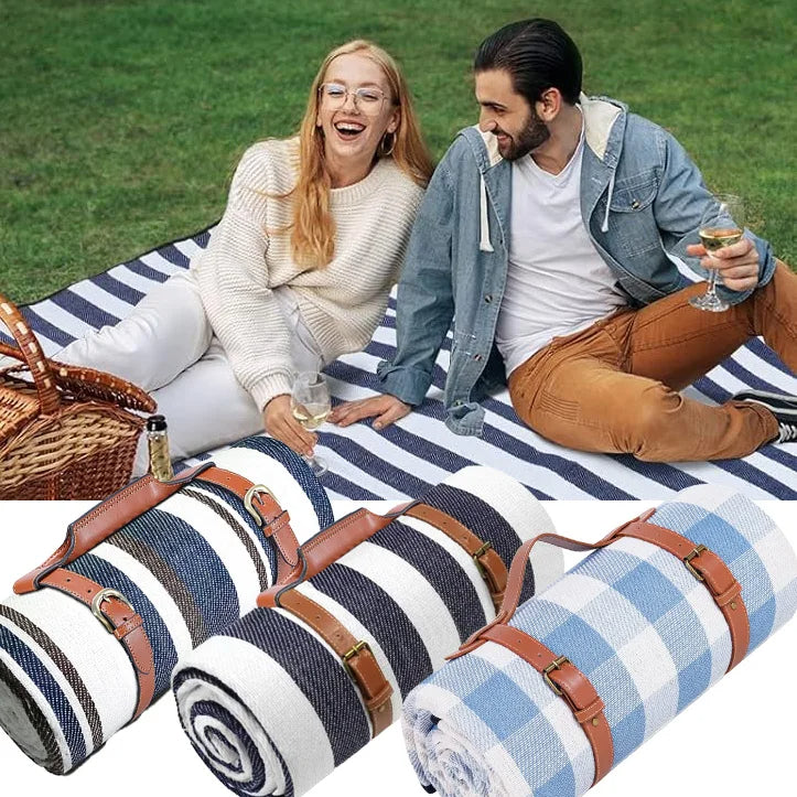 Waterproof Foldable Picnic Blanket – Extra Large 3-Layer Outdoor Blanket for Camping, Beaches, Parks, Grass, or Indoors, Comfortable and Portable Travel Essential