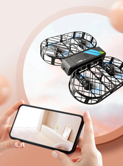Foldable Remote Control Drone for Kids – Beginner-Friendly Aircraft with Aerial Photography, Safe Flying Toy, and Black Technology Design