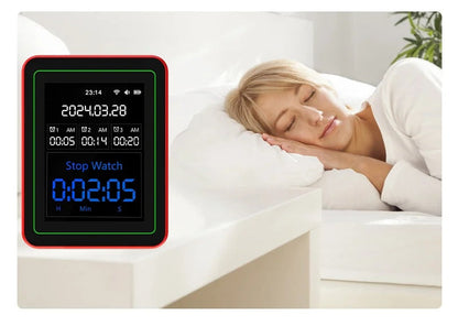 WiFi Air Quality Monitor – 15-in-1 Portable Rechargeable Smart AQI Detector with CO2, PM2.5, TVOC & Mobile App Control