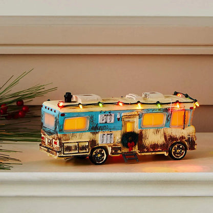 Christmas Popcorn Scene Music Gift Box – Rotating Santa Village Tabletop Decoration with Lights, Holiday Display Ornament for Kids & Home