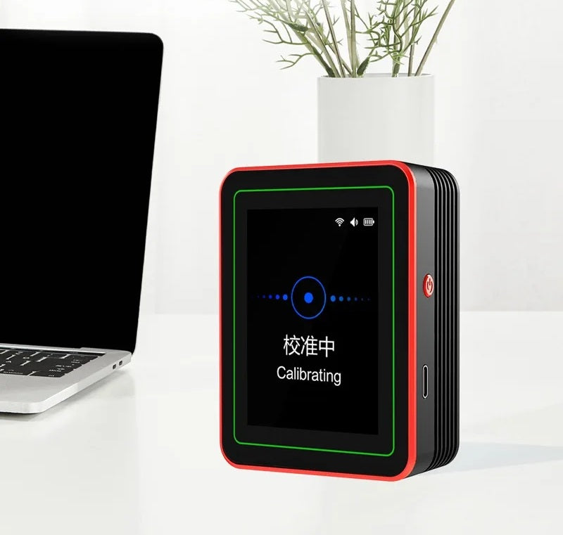 WiFi Air Quality Monitor – 15-in-1 Portable Rechargeable Smart AQI Detector with CO2, PM2.5, TVOC & Mobile App Control