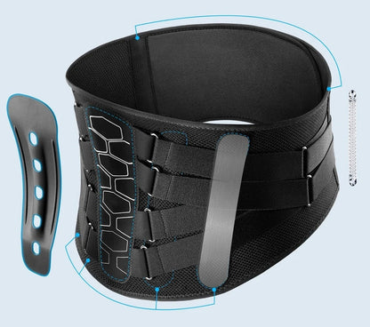 Lumbar Back Support Brace – Ergonomic Spine Design Belt with Adjustable Pull Straps for Men & Women