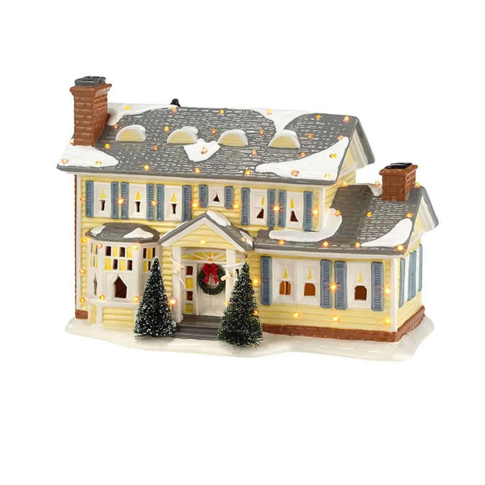 Christmas Popcorn Scene Music Gift Box – Rotating Santa Village Tabletop Decoration with Lights, Holiday Display Ornament for Kids & Home