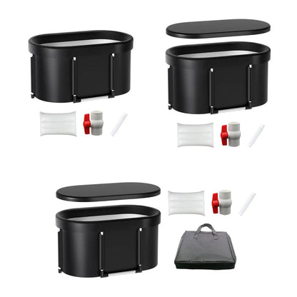 Portable Ice Bath Tub – Heavy Duty Foldable Cold Plunge or Hot Bath Barrel for Home, Camping, and Recovery Therapy