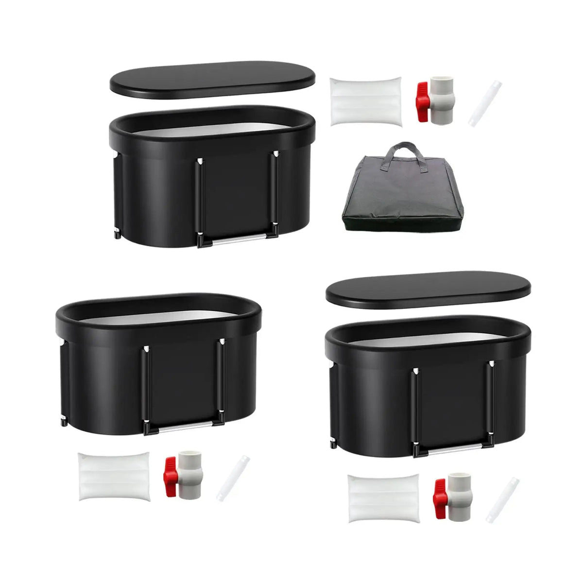 Portable Ice Bath Tub – Heavy Duty Foldable Cold Plunge or Hot Bath Barrel for Home, Camping, and Recovery Therapy