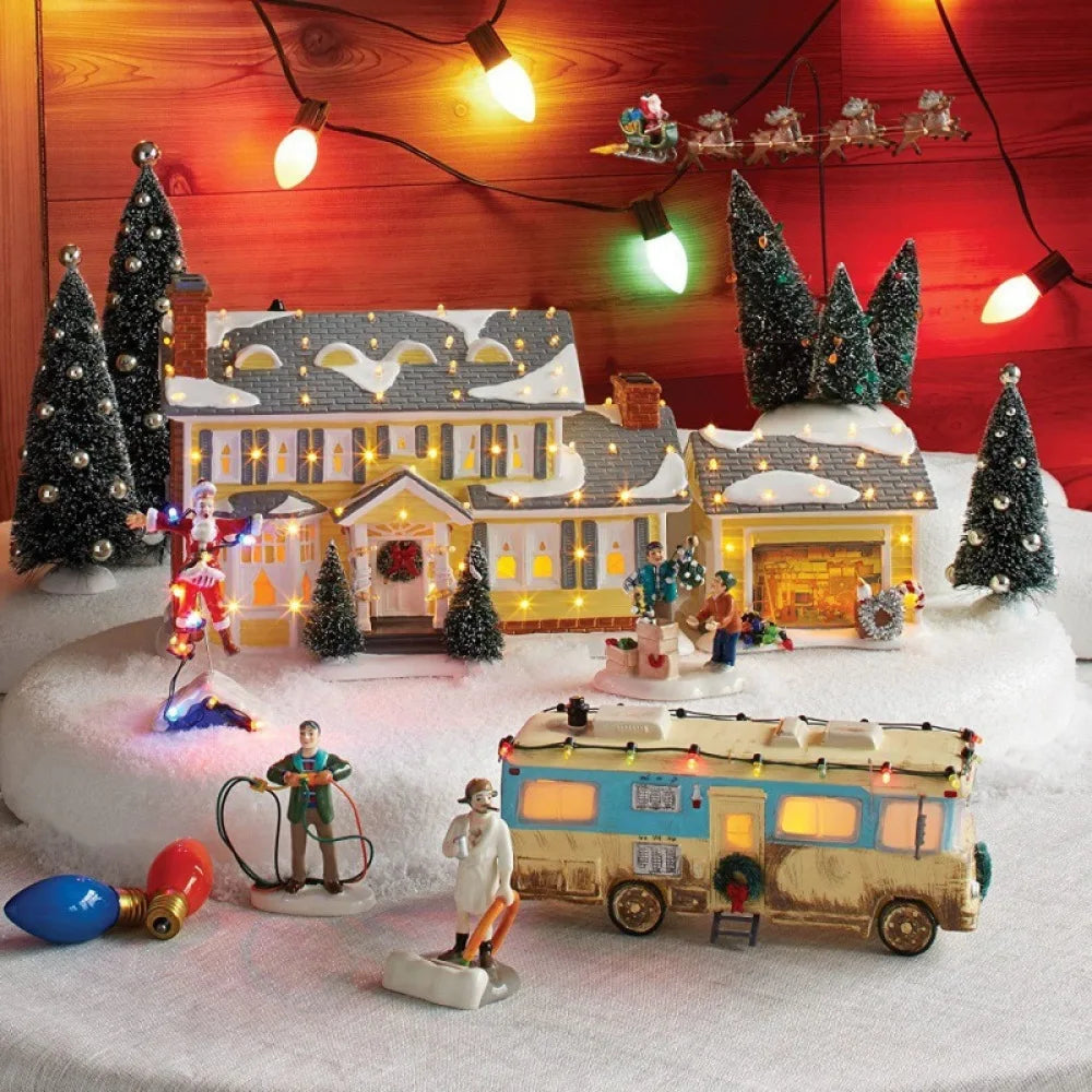 Christmas Popcorn Scene Music Gift Box – Rotating Santa Village Tabletop Decoration with Lights, Holiday Display Ornament for Kids & Home