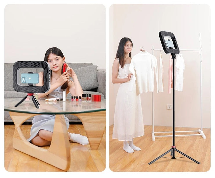 Smartphone Video Rig Stabilizer – Handheld Filmmaking Setup with Ring Light for TikTok, YouTube, Vlogging & Live Recording