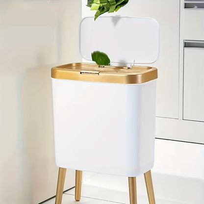 Raised-Leg Trash Can – 15L Odor-Resistant Sorting Bin with Lid for Kitchen, Office, Bathroom & Multi-Purpose Organization